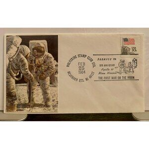 Apollo 11 15th Anniversary Commemorative Cover & Stamp Wolverine Stamp Club Farm